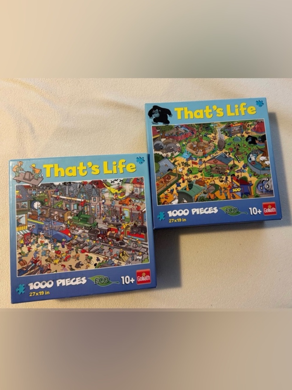 Train Station and Zoo Animals 2/1000pc Puzzles